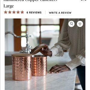 Uncommon James Hammered Copper Canisters.